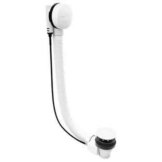 Ablaufgarnitur weiß, Länge 600mm, Stopfen 72mm,