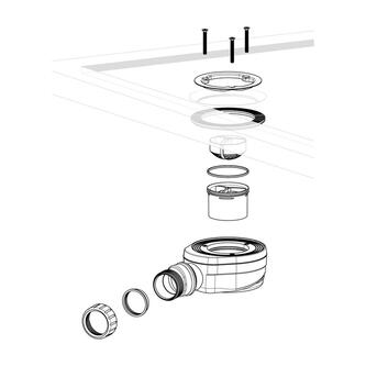 Duschwannensiphon, Durch. 90mm, DN40, Niedrig