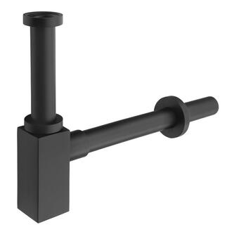Waschbecken-Siphon 5/4" Durchmesser 32mm, eckig, schwarz matt