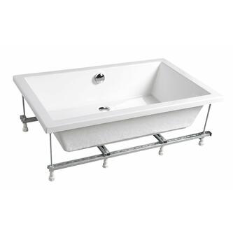 DEEP Rechteck-Duschwanne 130x75x26cm, tief, weiß mit Rahmengestell