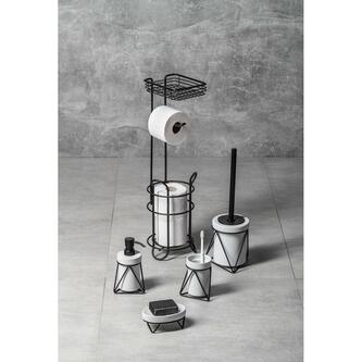 MILA Toilettenpapierhalter, schwarz/keramik