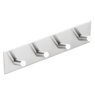 Haken 4-Fach Selbstklebend, Edelstahl matt