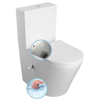 PACO CLEANWASH Kombi-WC mit Armatur und Bidetbrause, Abgang senkrecht/waagerecht, Weiß