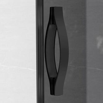 SIGMA SIMPLY BLACK Eck-Duschabtrennung, 1000x1000 mm, Eckeinstieg, Klarglas