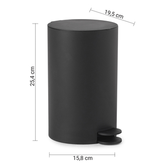 SHARON Abfalleimer 3l, Schwarz