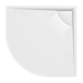 LUSSA Gussmarmor-Duschwanne mit Ablaufdeckel, Viertelkreis 90x90cm, R550