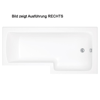 Raumsparwanne SYNA 150x85/70 cm rechts, mit Wannenträger und Duschkabine