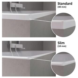ANDRA L SLIM asymmetrische Badewanne 170x90x45cm, weiss