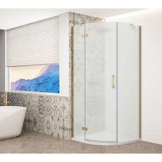 TRINITY GOLD MATT Duschabtrennung Viertelkreis 900x900mm, Mattglas, links