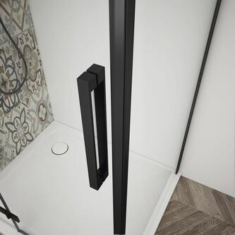 TRINITY BLACK Duschabtrennung Viertelkreis 900x900mm, Mattglas, rechts