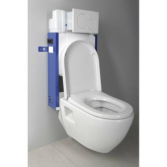 Nera Wand-WC mit UP-Spülkasten und Geberit Knopf, weiß