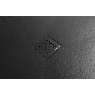 TRENECA Gussmarmor-Duschwanne 150x80cm,  schwarz matt