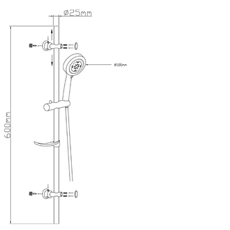 SUNRA Brauseset mit Seifenschale, verschiebbarer Brausehalter, Chrom