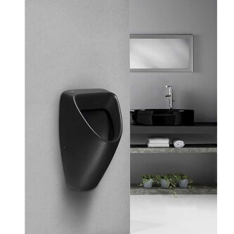 SCHWARN Urinal, schwarz matt mit Infrarot-Spülung