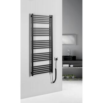 METRO-E Elektrischer Badheizkörper, gerade, 500x1340 mm, 500 W, Schwarz matt