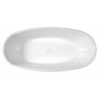 FLORINA Freistehende Gussmarmor-Badewanne 170x80x61cm, weiß