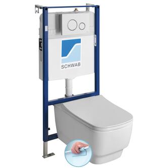 Wand-WC BELLO spülrandlos, mit UP-Spülkasten, weiß
