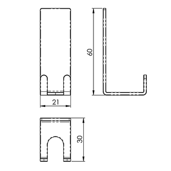 THOR Haken Selbstklebend, Schwarz matt