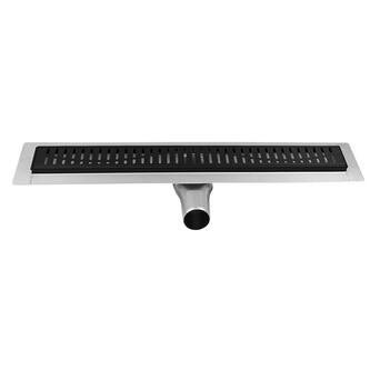 MANUS ONDA Bodenrinne aus Edelstahl mit Rost, L-1250, DN50, Schwarz matt