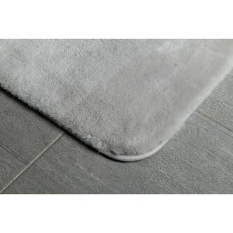 FUZZY Badematte, 50x80cm, 100% Polyester, Anti-Rutsch, Grau