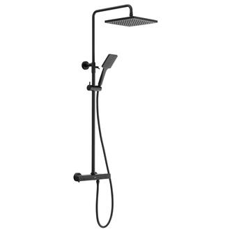 DARK Duschsäule mit Thermostat-Armatur, Schwarz matt