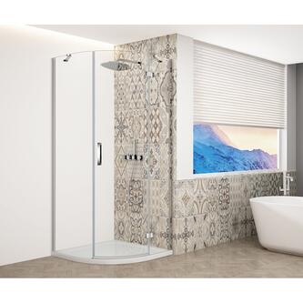TRINITY CHROME Duschabtrennung Viertelkreis 900x900mm, Klarglas, rechts