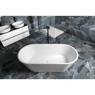 AZRA freistehende Badewanne 170x80x58cm, Weiß