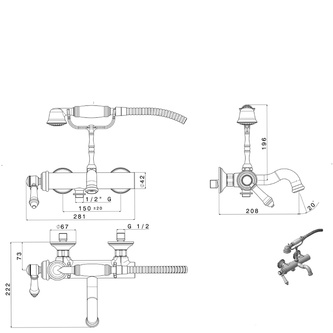 VIENNA Wannenarmatur, Chrom