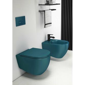 INFINITY Hänge-WC, spülrandlos, 36,5x53cm, grün Petrol matt