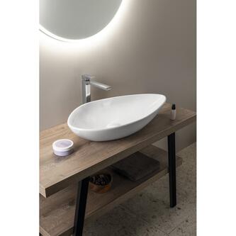 OVALI Keramik-Waschtisch 74x38,5cm, weiss