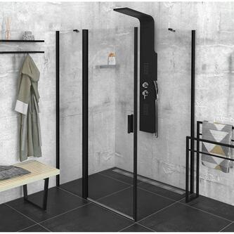 Zoom Line Black Rechteckige Duschkabine 1100x900mm L/R Variante