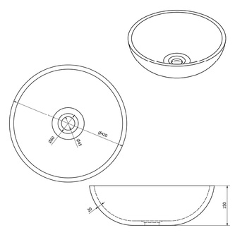 PRIORI Keramik-Waschtisch Durchmesser 42 cm, grun