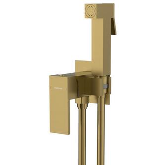CUBEMIX Bidetarmatur mit Brausestopp, Gold matt