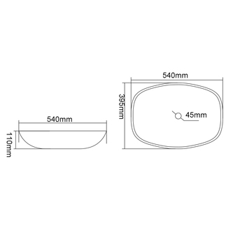 KVAORE Glaswaschtisch 54x39,5 cm, Blau
