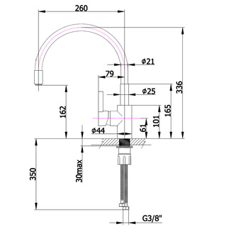 LAVELLI Küchenarmatur, Chrom/Rot