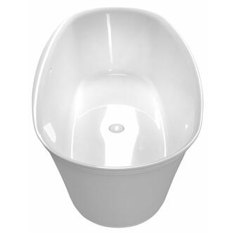 FLORINA Freistehende Gussmarmor-Badewanne 170x80x61cm, weiß