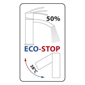 AQUALINE 35 Waschtischarmatur mit drehbarem Ablauf, ECO-Mischkartusche, Chrom