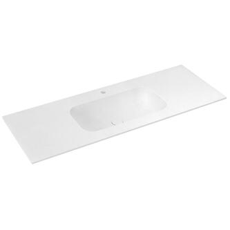 ARUBA Doppelwaschtisch, 130x51,5 cm,inkl. Ablaufgarnitur Rockstone white matt