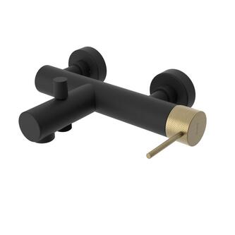 ULTRASAN Wannenarmatur, Schwarz matt/Gold matt