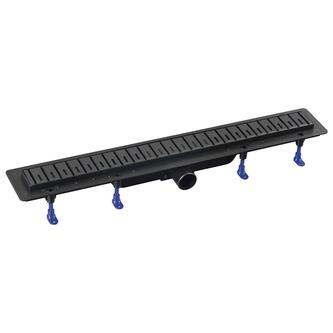 KLAVER Bodenrinne mit Rost aus Edelstahl, L-810, DN50, Schwarz matt