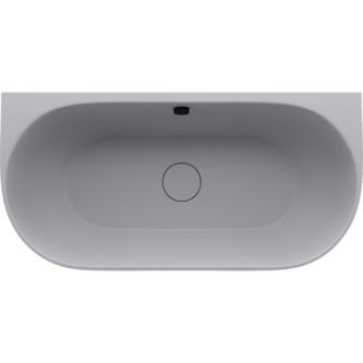 PAGODA Wandbadewanne aus Gussmarmor 170x85x58cm, Grau matt