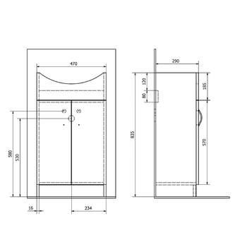 SIMPLEX ECO 50 Unterschrank 47x83,5x29cm