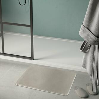 FUZZY Badematte, 50x80cm, 100% Polyester, Anti-Rutsch, tortora