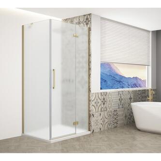 TRINITY GOLD MATT Rechteckige Duschkabine 800x900mm, Mattglas, rechts