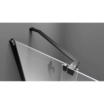 MODULAR SHOWER Glaswand mit Rollen 1600 mm, schwarz