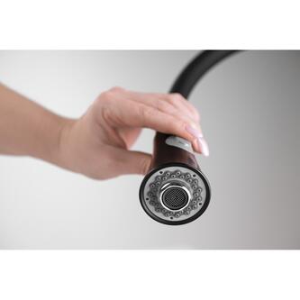 HEBE Küchenarmatur mit Brause, Schwarz matt