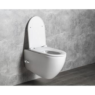 INFINITY CLEANWASH Hänge-WC inkl. Armatur und Bidetbrause, spülrandlos,36,5x53cm, weiss