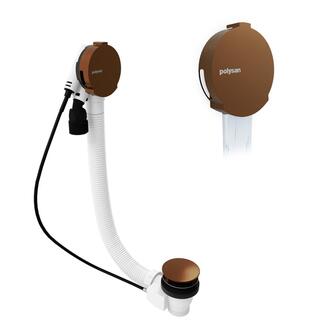 Ablaufgarnitur mit Einlauf, Bowden, Länge 1000mm, Stopfen 72mm, Kupfer matt