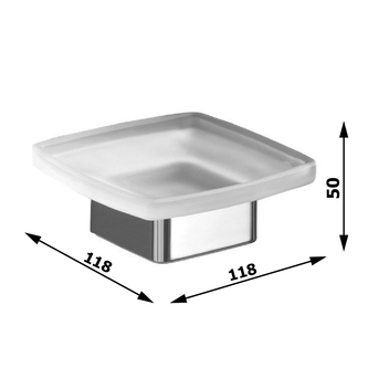 LOUNGE Stehende Seifenschale, Milchglas, Schwarz matt