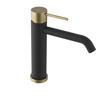 ULTRASAN Waschtischarmatur, Schwarz matt/Gold matt